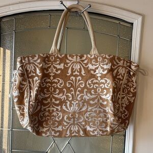 Brown and Cream Tote Bag